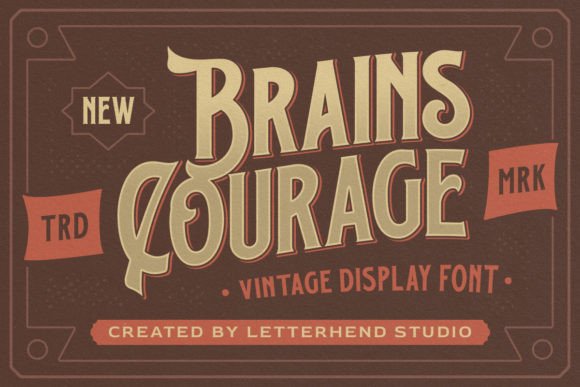 Brains Courage: A Vintage Display Font for Handmade Brands