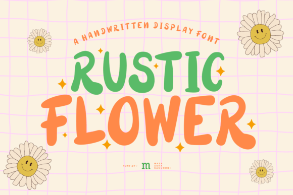 Rustic Flower Font: A Playful Display Typeface for Handmade Brands
